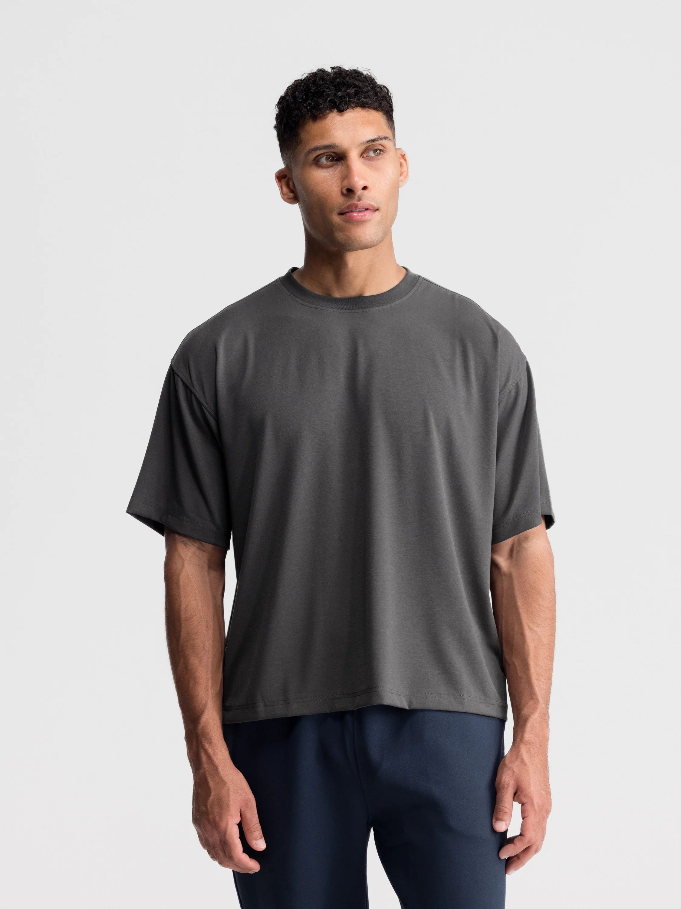 Cropped Oversized Athletic Tee