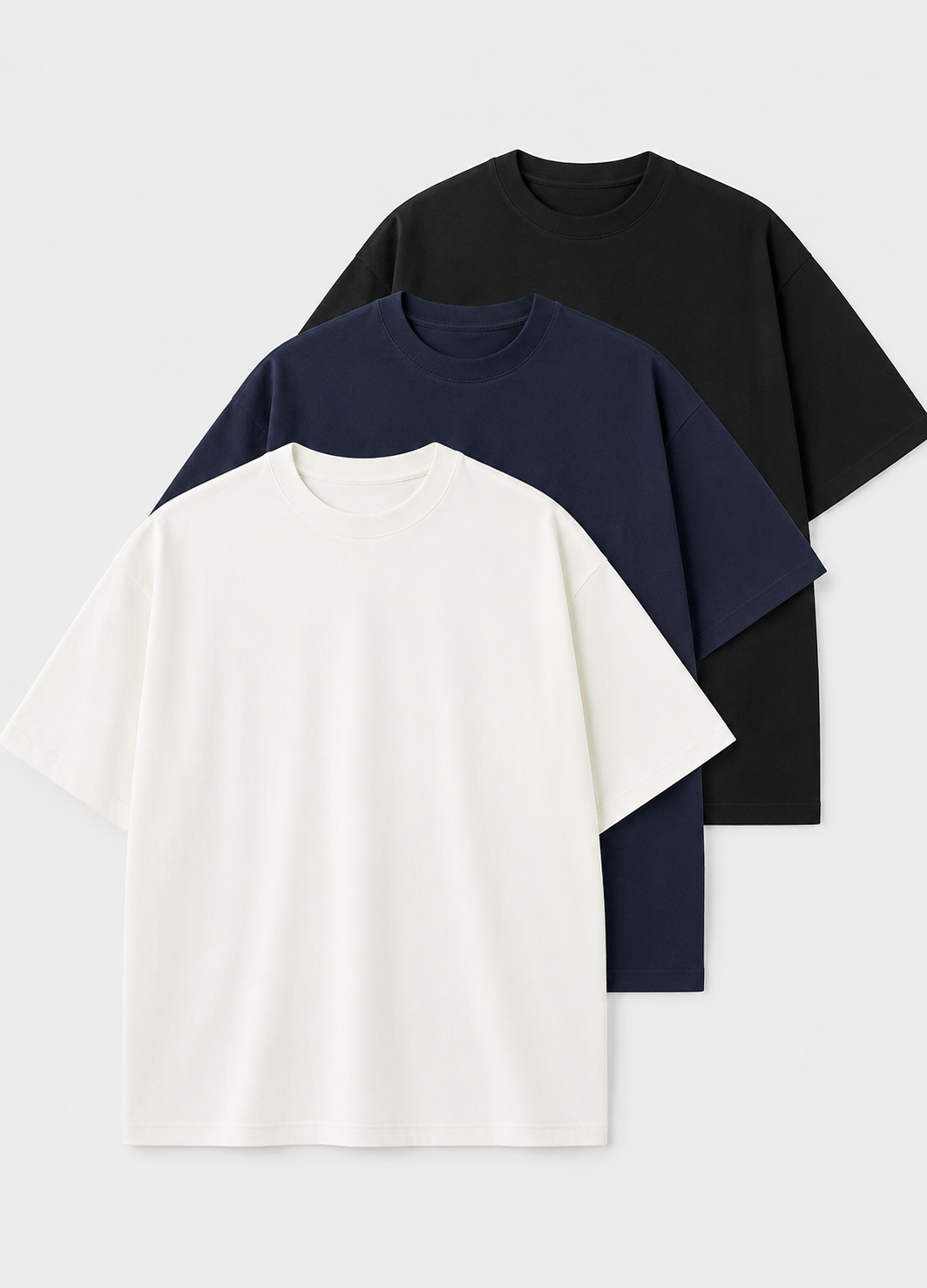 Cropped Oversized Athletic Tee (3-pack)