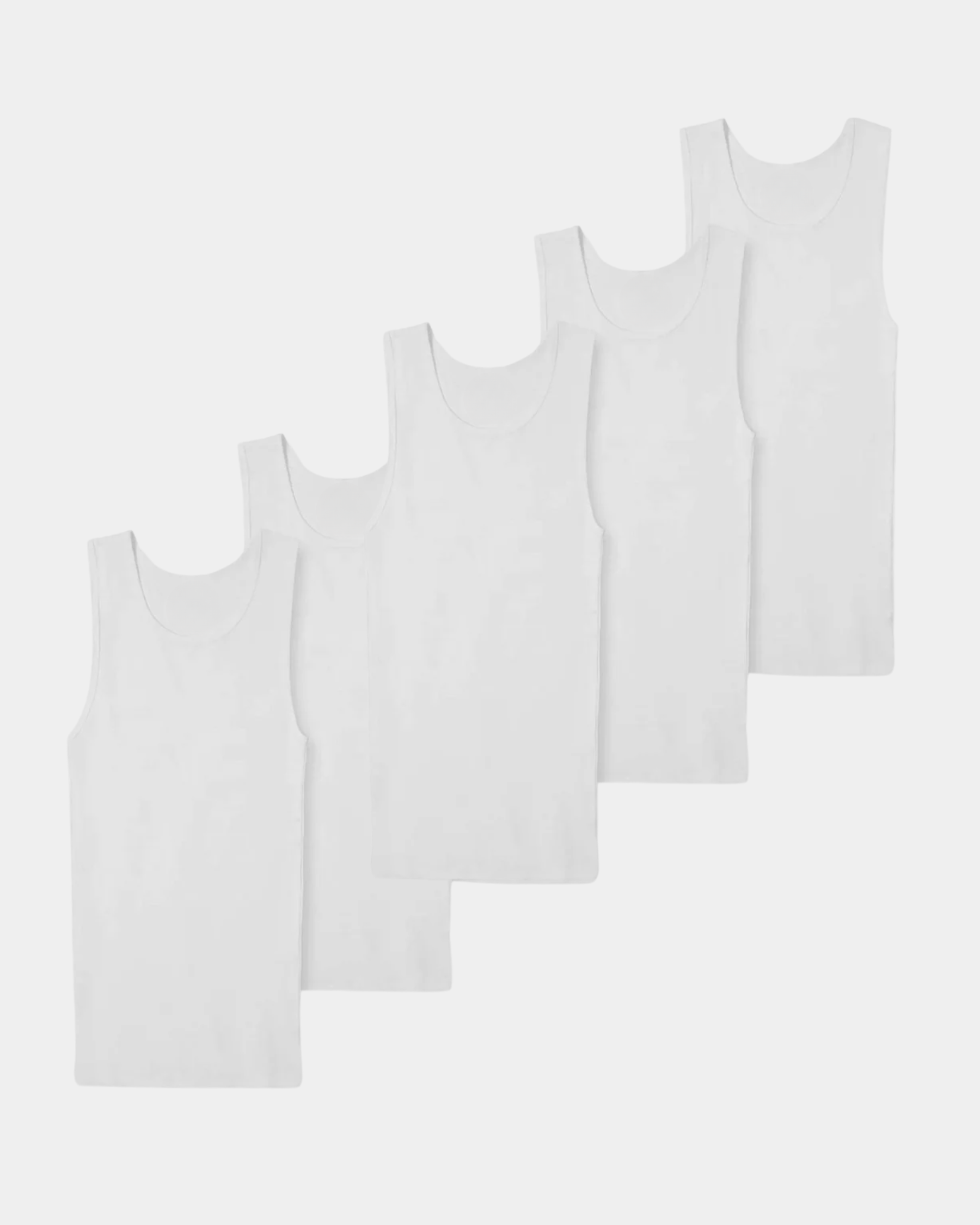 Premium Ultra-Soft Cotton Fitted Tank (5 Pack)